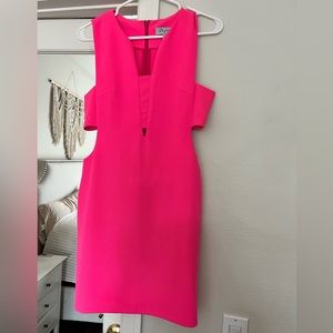 Hot pink body con dress